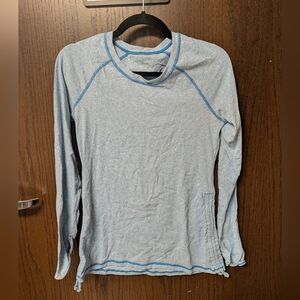 Lucy Tech Blue Striped Athletic Size Medium Women's Long Sleeve Ruched Sides